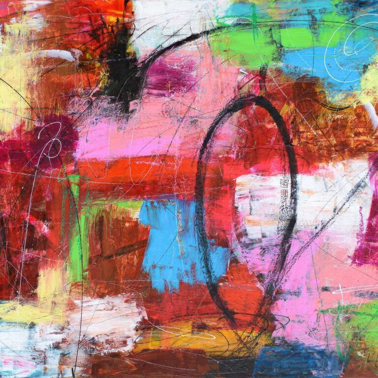 Kunst med stemning, farver og personlig stil i moderne abstrakt motiv med farver og bevægelse