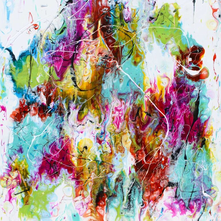 Moderne kunst med farver, stemning og personlig stil i et samlet abstrakt motiv